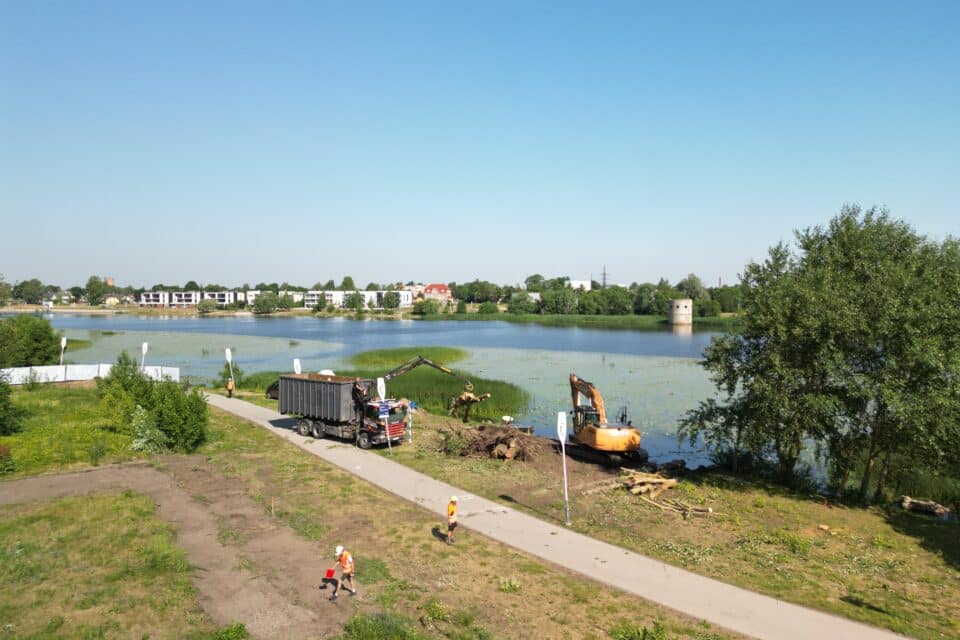 Droonikaader Pärnu uue silla ehituselt.