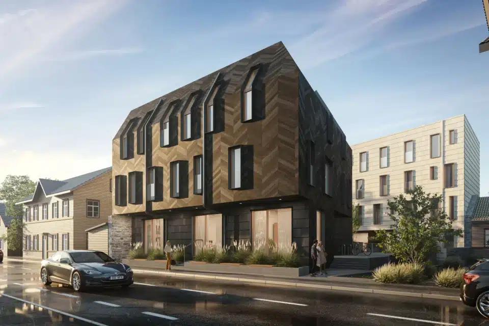 Vaade Capital Milli arendatavatele ja Arhitektuuribüroo Apex kavandatud hoonetele Luise tänavalt.
