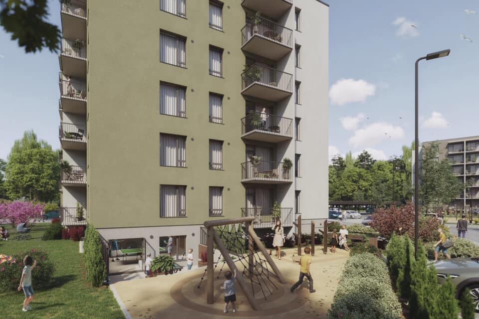 Mežpilsēta arendus Riias.