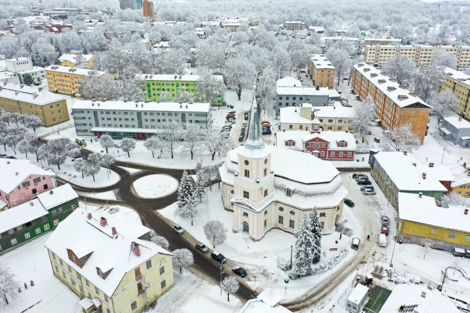Valga linnasüda droonifotol.