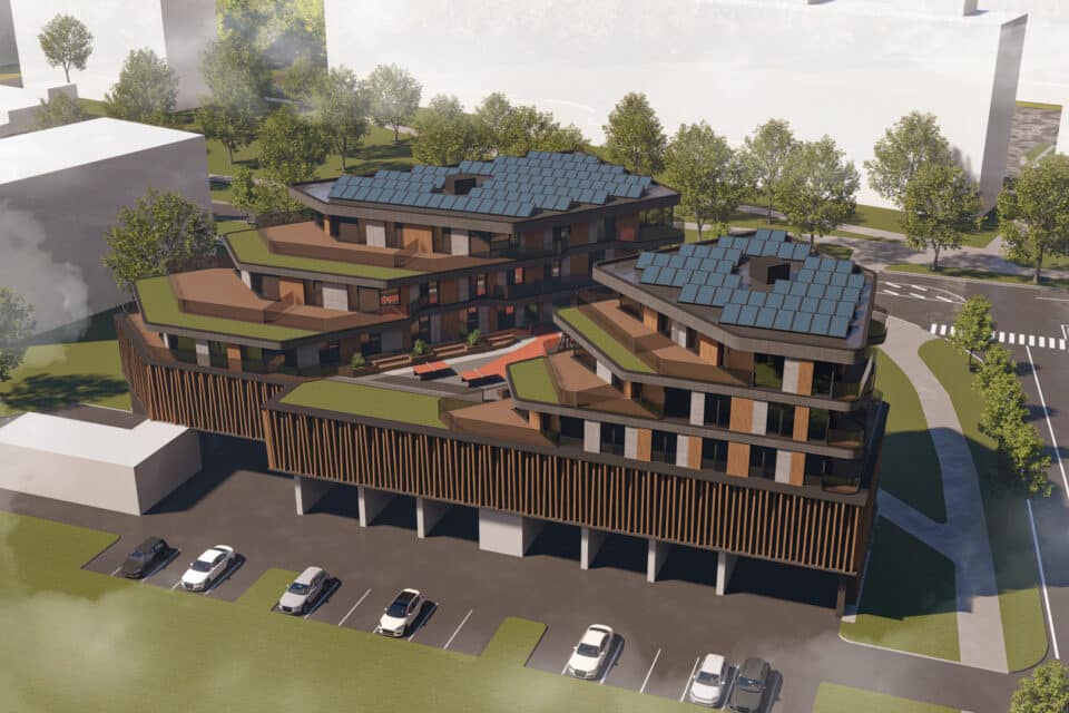 Uue hoonestuse brutopind saab olema ühtekokku 6120 m2 (sellest maa-alune brutopind 1520 m2) ja lisaks äripindadele rajatakse hoonesse ka 36 korterit.