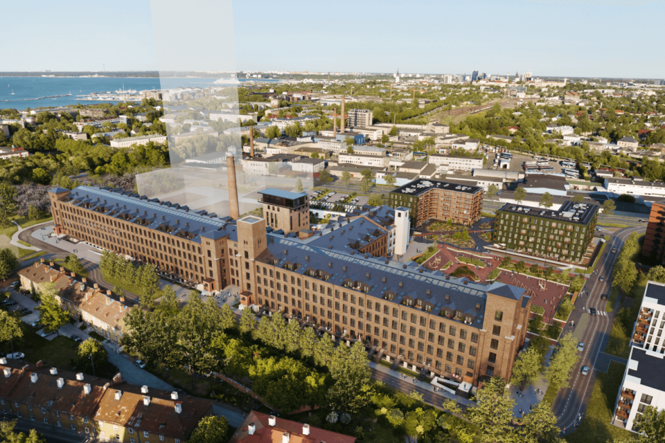 3D-joonis sellest, milline näeb manufaktuuri peahoone välja pärast renoveerimist.