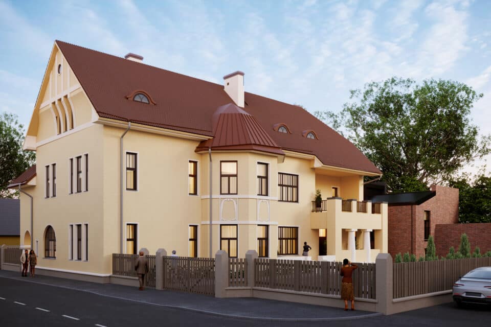 Peahoonest ja hoovimajast koosnev 20 korteriga hoonete ansambel Viljandis 
aadressil Jakobsoni 8 valmib 2025. aasta kevadel.