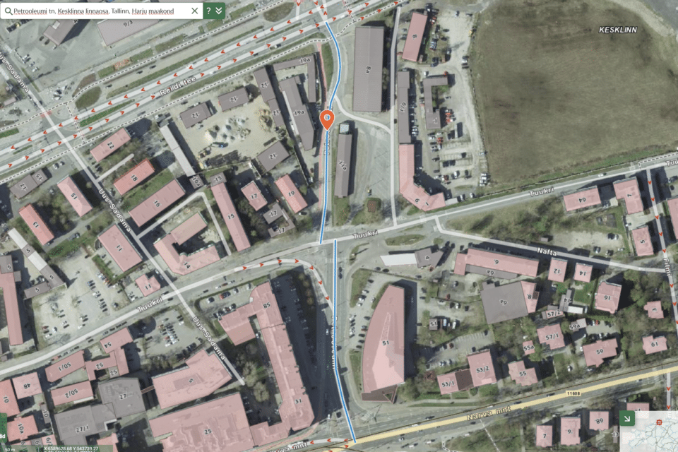 Petrooleumi tänava kaart.