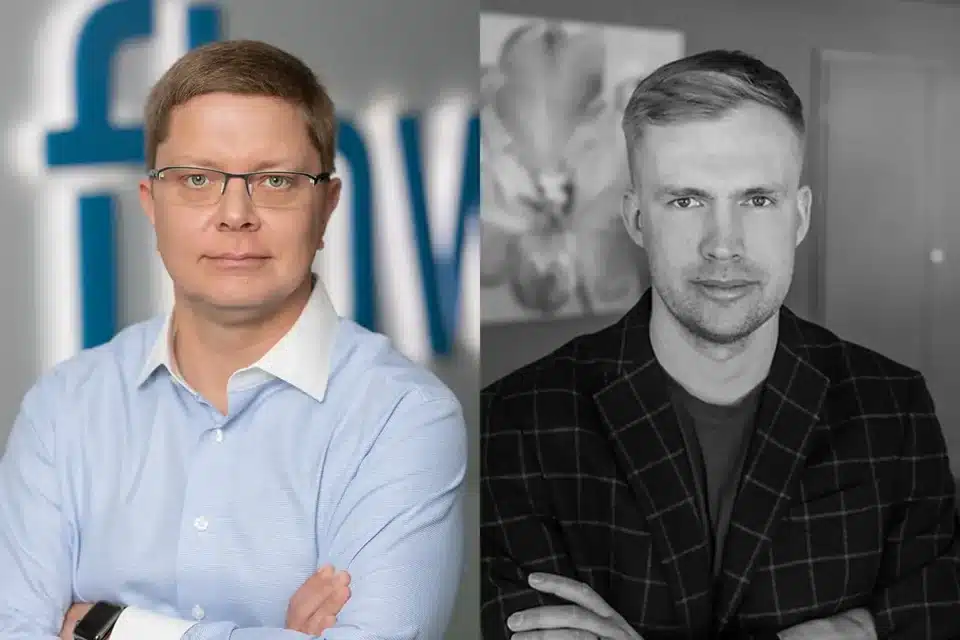 Tarkvarafirma Flowiti partner Juhan-Madis Pukk ja K-Projekti tegevjuht Siim Rõõmus.