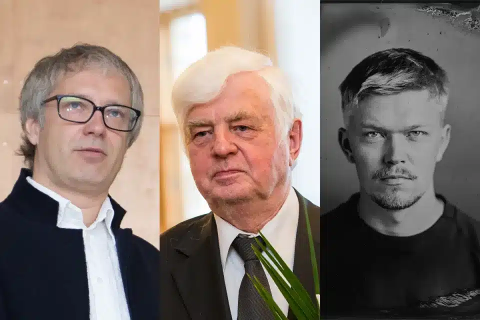 Arhitekti ja kunstiakadeemia arhitektuuriteaduskonna professor Toomas Tammis, arhitekt ja rühmituse Tallinna Kool liige Veljo Kaasik ning fotograaf Tõnu Tunnel.