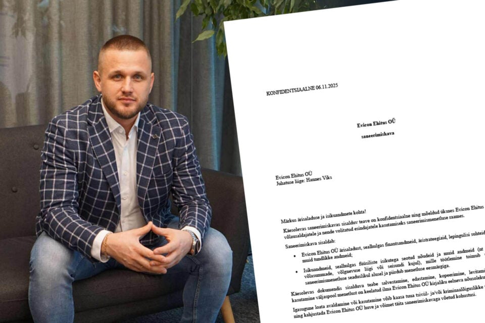 Evicon Ehituse juht ja omanik Hannes Viks ning tema koostatud saneerimiskava.