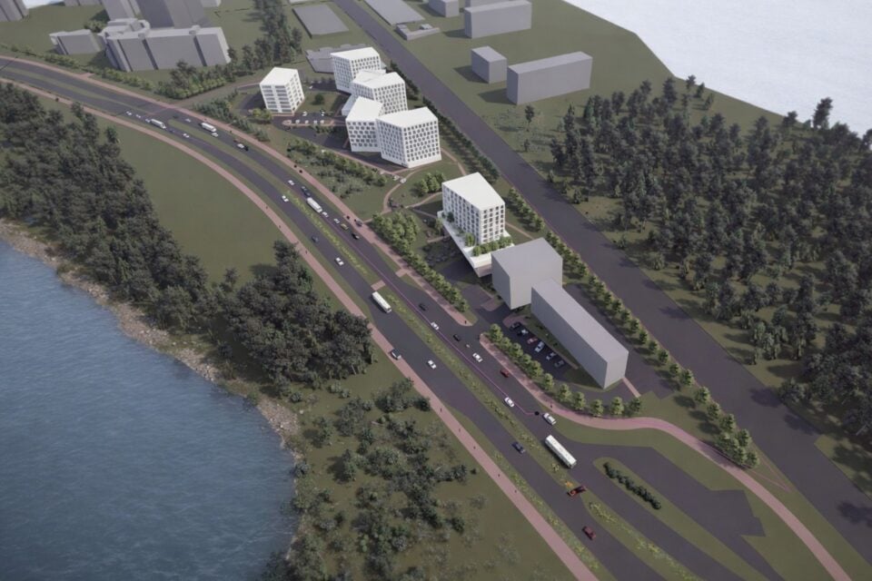 Detailplaneeringu eskiis Bonava Haaberstisse kavandatavate kortermajadega.