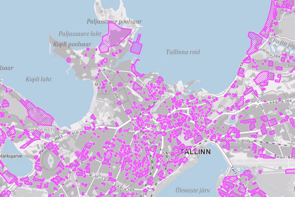 Tallinna detailplaneeringud Maa- ja Ruumiameti kaardirakenduses.