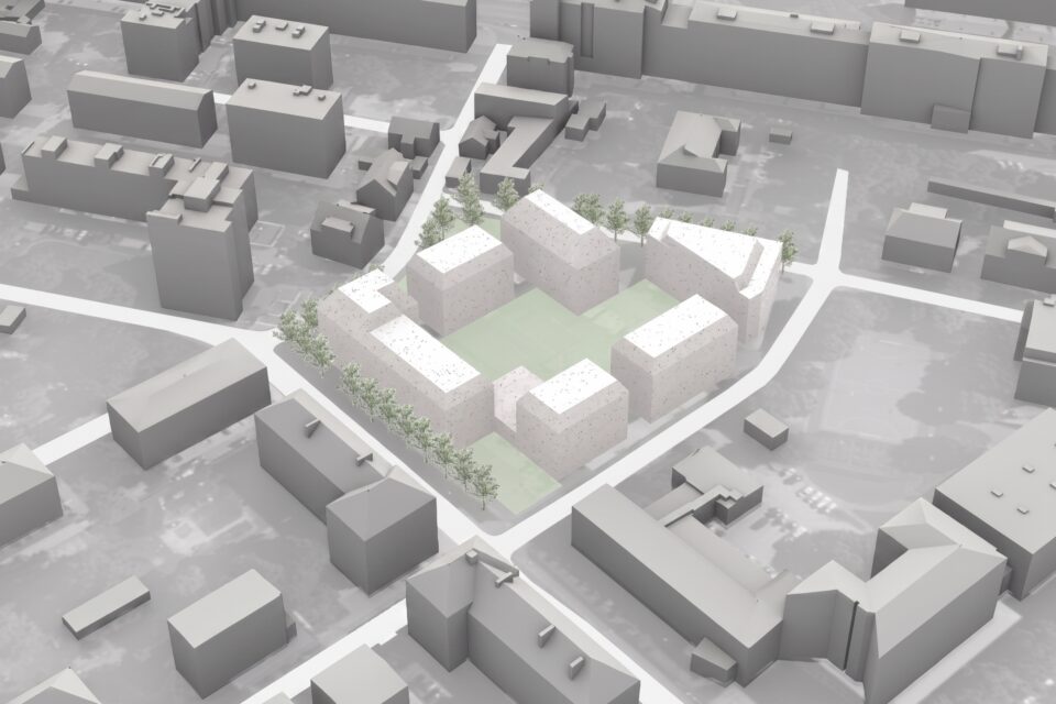Algne detailplaneering sisaldas K-Projekti detailset visiooni hoonete välimusest, uues versioonis on tooodud majade üldised välismõõdud.