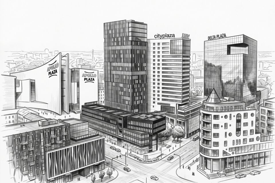 Valik Tallinna Plazasid: Avalon Plaza, Apollo Plaza, City Plaza 2 ja 1, Delta Plaza ja Kadrioru Plaza.